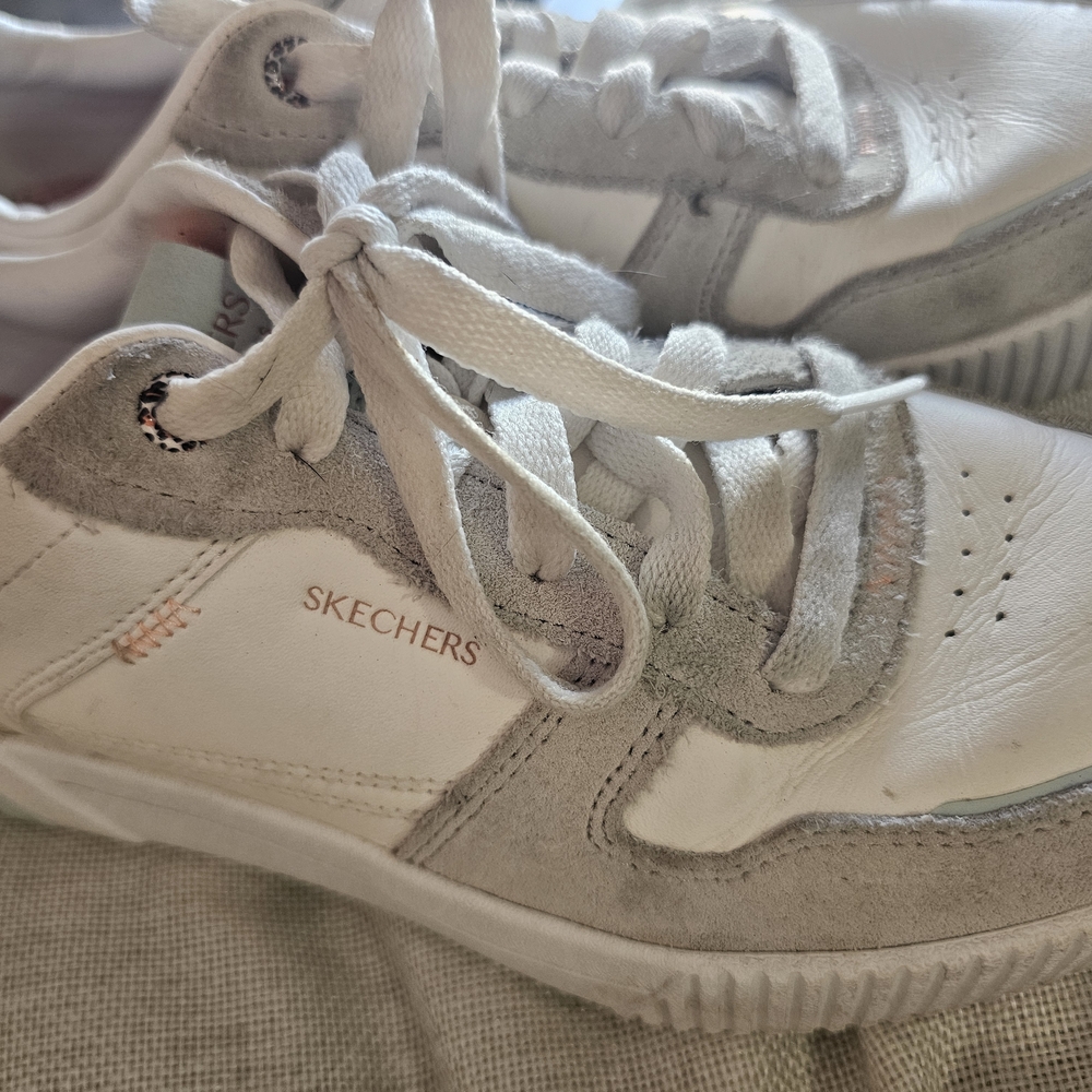 Skechers Kids White and Gray Sneakers
